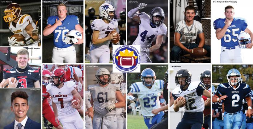 Clockwise from top left: Dillon Boldt, Rhett Brown, Dakota Burritt, Samuel Butler, Wyatt Eberle, Doug Grider, Sawyer Stevens, Ty Sides, Landon O'Hare, Ethan Kremer, Seth Krehbiel, Gianni Piccini and Camden Kirmer.