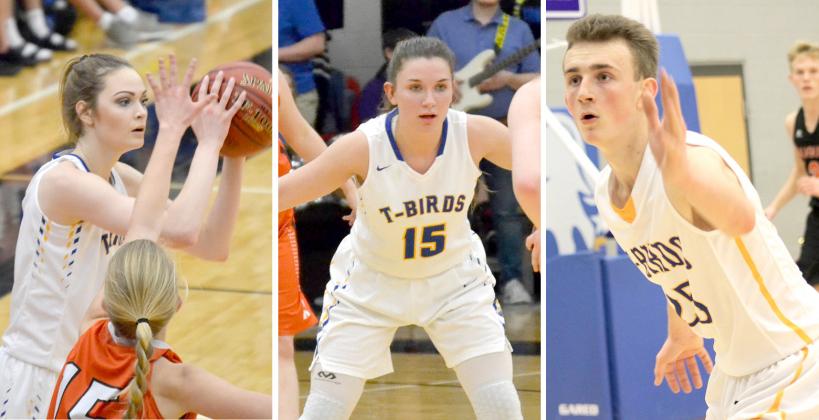 From left-to-right: Alyson Potter, Carissa Beck and Jude Warren are providing Circle fans with plenty of excitement this basketball season. (Photos courtesy CHS Journalism)