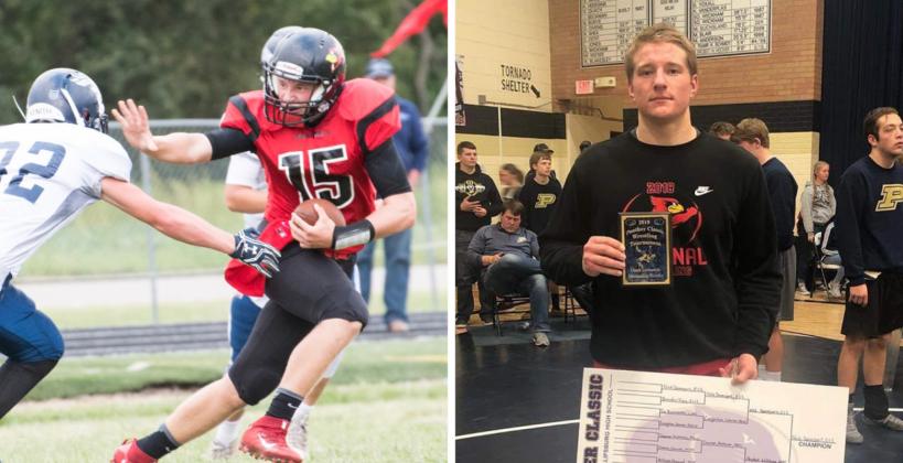 Ell-Saline QB Nick Davenport, a subject of our "Spreading the Field" feature in 2017 and our Sharp Performance Combine and Top Prospect coverage in 2018, as well as a Winter coverboy, committed to play at Butler Community College. (Left photo by Lane Mills Photography, right photo courtesy Nikki Davenport) Ell-Saline QB Nick Davenport, a subject of our "Spreading the Field" feature in 2017 and our Sharp Performance Combine and Top Prospect coverage in 2018, as well as a Winter coverboy, committed to play at Butler Community College. (Left photo by Lane Mills Photography, right photo courtesy Nikki Davenport)