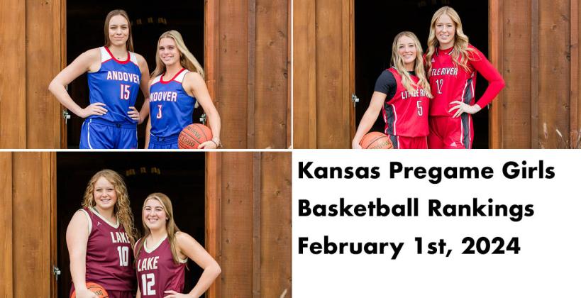 Clockwise from bottom left: Silver Lake's MaKenzie McDaniel and McKinley Kruger, Andover's Alana Shetlar and Brooke Walker, and Little River's Alaina Eck and Aubrey Olander lead the way for three of the most dominant teams in their respective classifications. (Photos: Heather Kindall Photography)