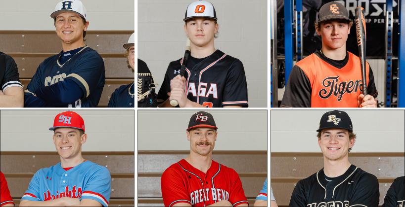 Pictured clockwise from top left: Cooper Grace, Jackson Kolterman, Cole Pladson, Grady Westphal, Carson Umphres, and Deacon Pomeroy are among the selections for this year's Kansas Association of Baseball Coaches All-State teams. (Photos: Heather Kindall Photography) Pictured clockwise from top left: Cooper Grace, Jackson Kolterman, Cole Pladson, Grady Westphal, Carson Umphres, and Deacon Pomeroy are among the selections for this year's Kansas Association of Baseball Coaches All-State teams. (Photos: Heather Kindall Photography)