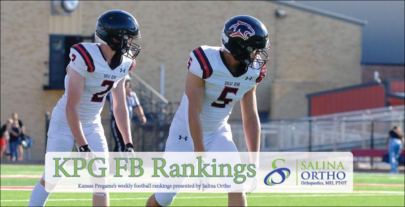 Great Bend's Cooper Ohnmacht (#2) and Jacob Hall are just two of a gaggle of athletes dotting the field for the Panthers this fall. This week's game with Olathe South should provide a good test for a Great Bend team looking to make some noise in the 5A playoffs. (Photo: Joey Bahr)