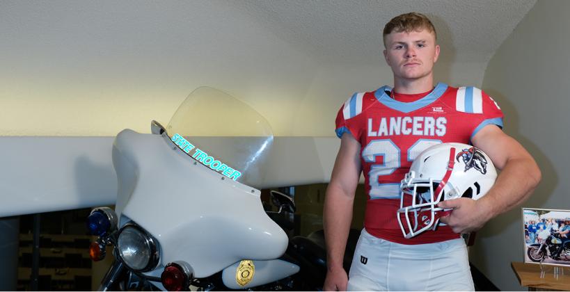 Holden Barker is pictured during the Kansas Pregame 2022 cover shoot at the Kansas Highway Patrol Training Academy in Salina last summer. (Photo: Joey Bahr)