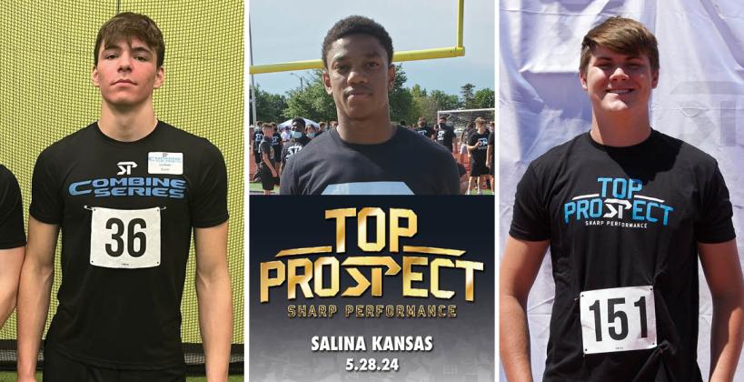 Pictured left-to-right: Goodland's Linkon Cure, Coffeyville's Darell Jones, and Lyndon's Kaedin Massey are just few of the athletes who saw their recruitment explode after performing well at SP events. (File Photos)