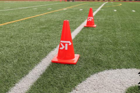 The 2021 Free Sharp Performance Combine was held at USD #305 District Stadium in Salina, Saturday, April 17th, with dozens of Kansas athletes tested in a professional combine format. (Photo by Rayne Schmidtberger)