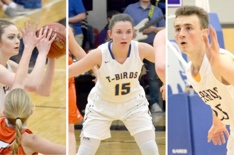 From left-to-right: Alyson Potter, Carissa Beck and Jude Warren are providing Circle fans with plenty of excitement this basketball season. (Photos courtesy CHS Journalism)