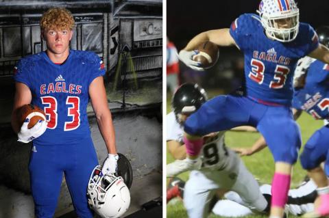 8-Man I Top 8: Brayden Collins (Photos: L-Bree McReynolds-Baetz, R-Gallagher Martin)