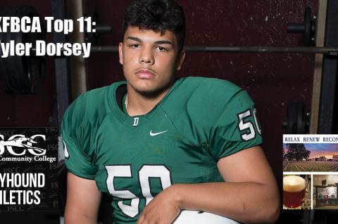 Derby nose tackle Tyler Dorsey, brought to you by Fort Scott Community College and Visit Fort Scott. (Photo by Derek Livingston, dereklivingstonphoto.com)