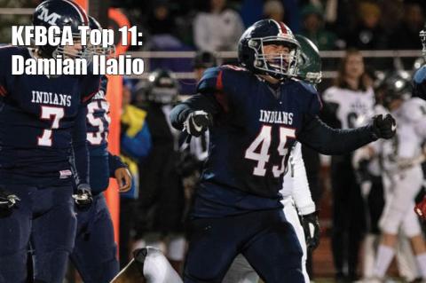 KFBCA Top 11: Manhattan defensive lineman Damian Ilalio, #45 (Photo by Nickolas Oatley, Manhattan Mercury)