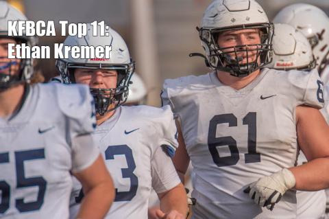 KFBCA Top 11: Mill Valley lineman Ethan Kremer, #61 (Photo by Lori Wood Habiger)