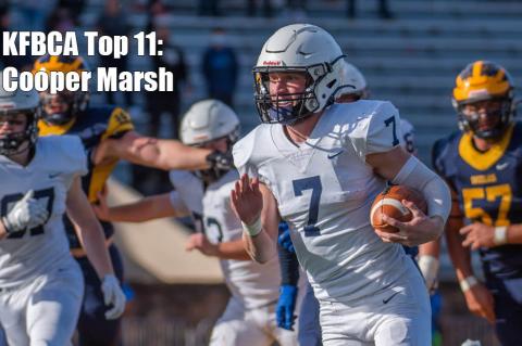 KFBCA Top 11: Mill Valley quarterback Cooper Marsh, #7 (Photo by Lori Wood Habiger)