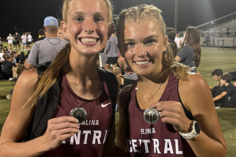 Kaylie Shultz (left) and Katelyn Rupe continue to pace the Salina Central girls as two of the top runners not just in the state, but in the nation. (Photo: Huey Counts)
