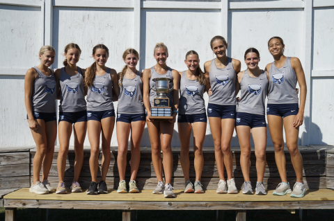 The Olathe West boys and girls are ranked second in Class 6A. (Olathe West girls XC photo: @owlxc Twitter/X) 