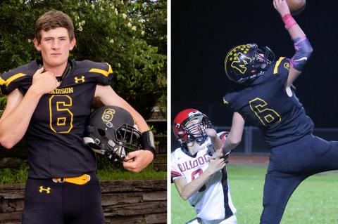 Kansas Pregame 8-Man Top 8: Drew Stutesman (Left photo by Julie Kuhlmann, right photo by Gordon Smith)
