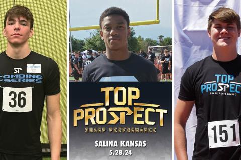 Pictured left-to-right: Goodland's Linkon Cure, Coffeyville's Darell Jones, and Lyndon's Kaedin Massey are just few of the athletes who saw their recruitment explode after performing well at SP events. (File Photos)