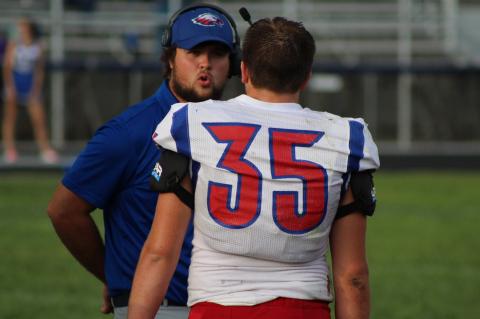 Canton-Galva assistant Tyler O'Connor will face his former head coach when top ranked Canton-Galva faces off against Little River and new coach Kevin Ayers tonight. (Photo by Braylee Doughman)