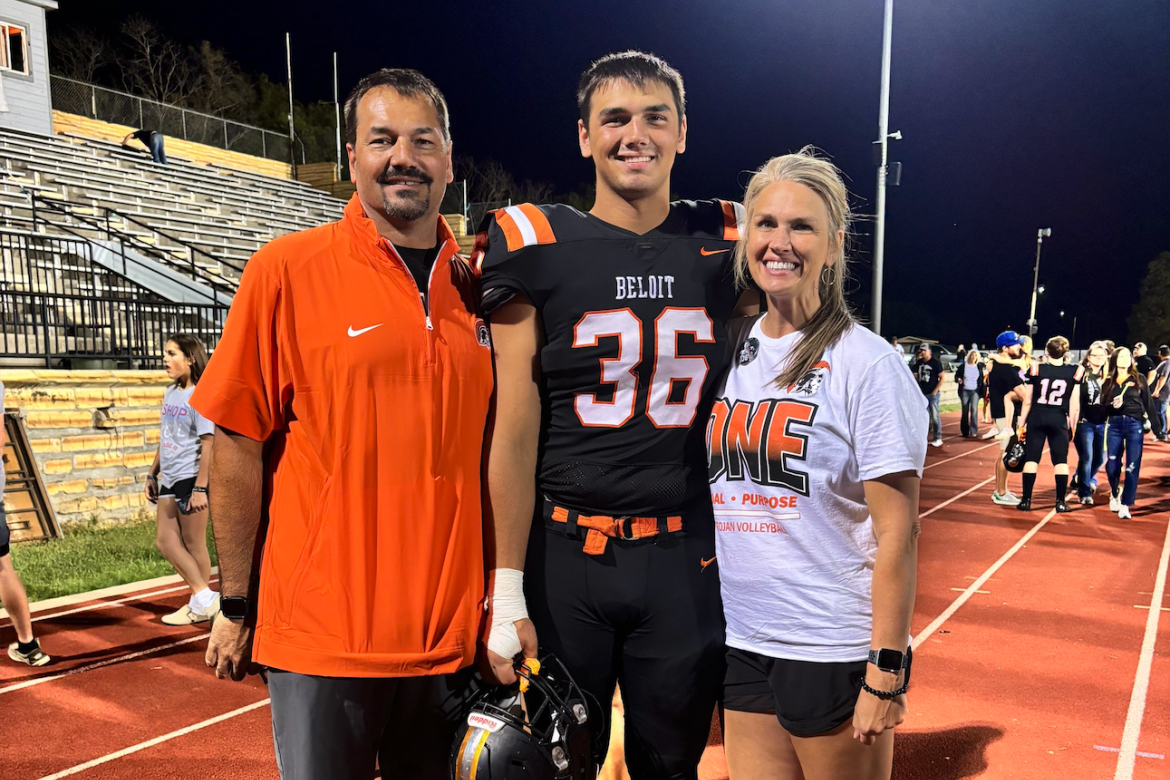 Brody Litton, pictured with parents Travis and Stephanie, has learned to manage Type 1 Diabetes while competing as a high-level athlete in football, basketball, and track & field. (Submitted)